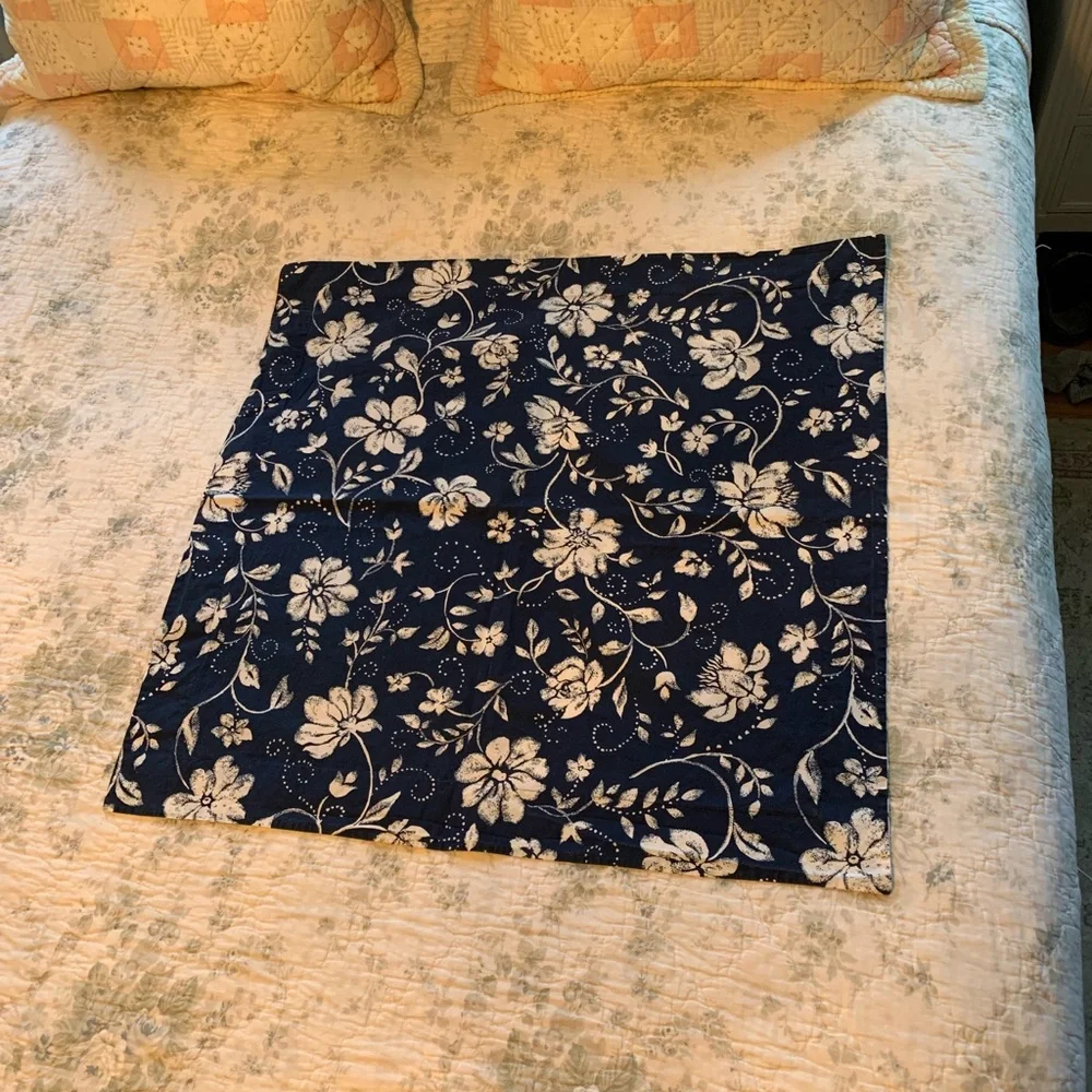 Pottery Barn Blue Floral pillow shams